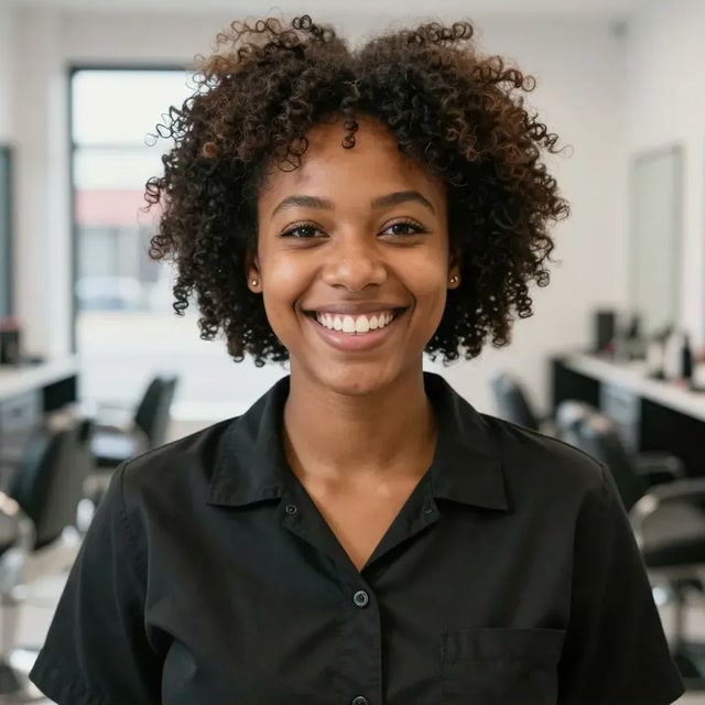 Jessica, demo receptionist for Ninth Chair Barbershop