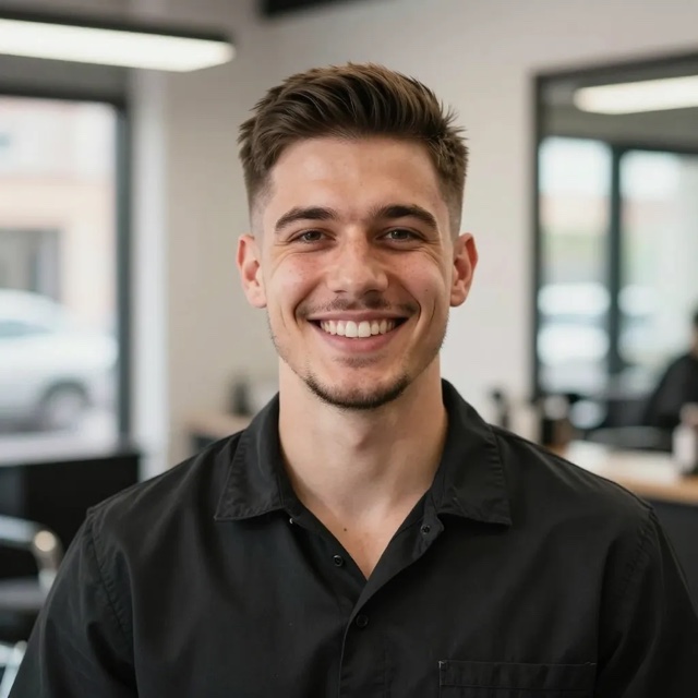 Nico, recepcionista de demostración de Fade District Barbershop